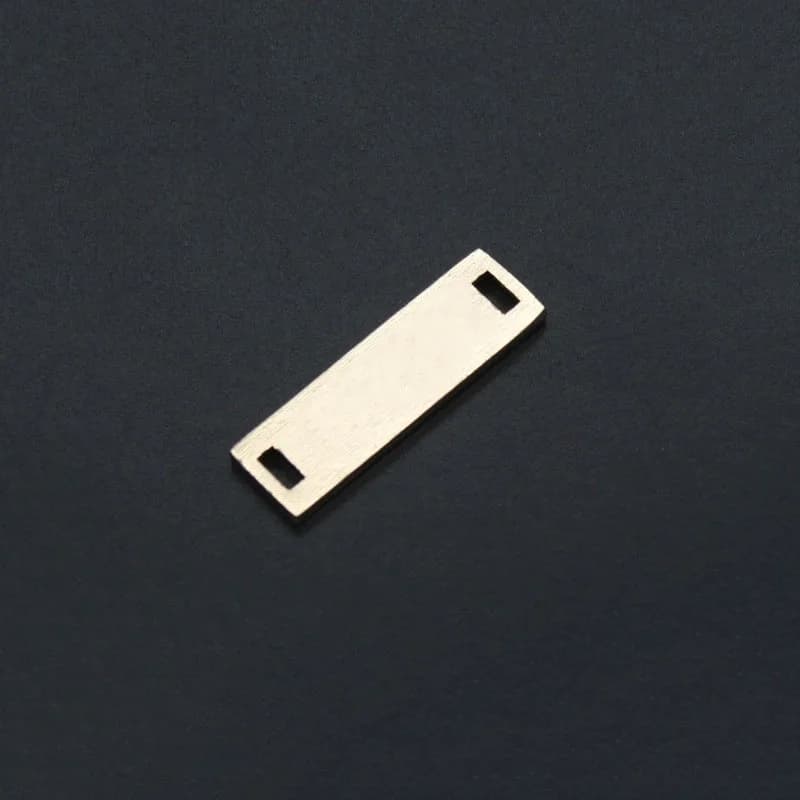 Zinc Alloy Letter Embossed Small logo Gold Color Rectangle Hollow Custom logo Name Metal logo - view 1
