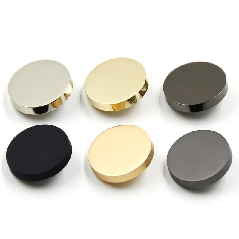 Eco Metal Sewing Shank Button 16mm-44mm Flat Round Sewing Men Women Two Part, front view