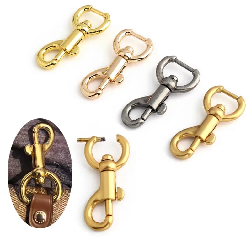 Detachable Replacement Swivel Snap Hook Round Slide Bolt Lobster Clasp DIY, front view