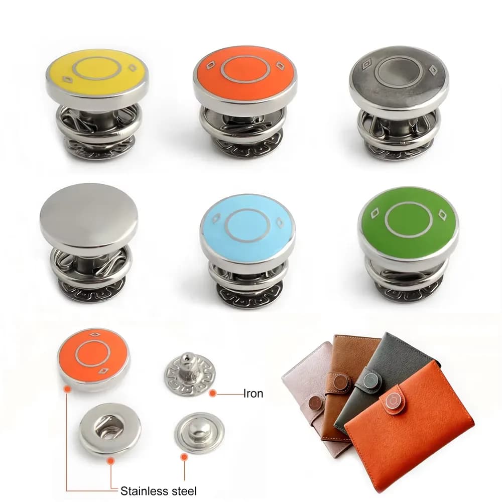 Custom Card Holder Enamel Snap Button, Stainless Steel Decorative Press Stud, front view