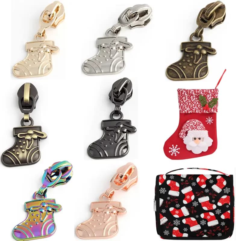 Custom 5# Nylon Zipper Puller Christmas Zippers Head Replacement DIY Accessories, front view