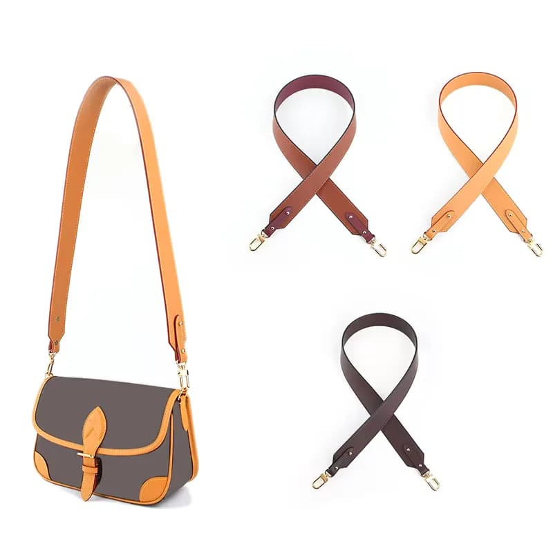 96*4CM High-quality Long Leather Grain Shoulder Straps With Snap Hook Shoulder, front view