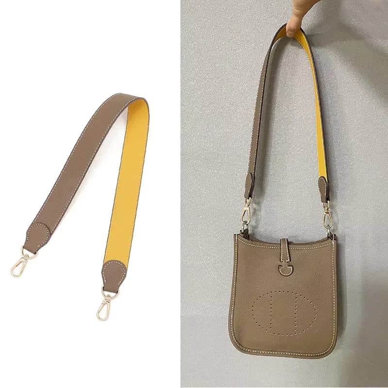 Double-sided Color Cow Leather Crossbody Bag Strap Women Handbag Handle Belt, front view