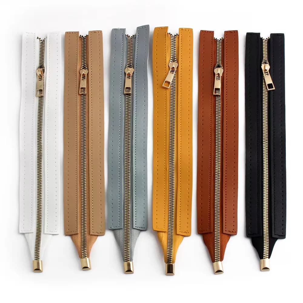PU Leather Zipper Handbag Zippers Non-Separating Close End Zipper for Crochet, front view