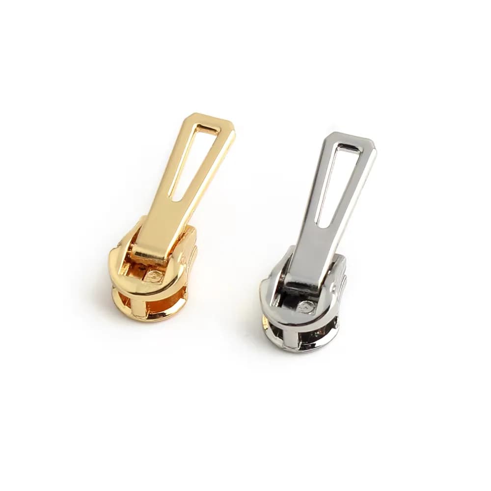 22*8MM Zinc Alloy Gold/Silver Customizable Metal Pull Sliders Zipper Puller, front view
