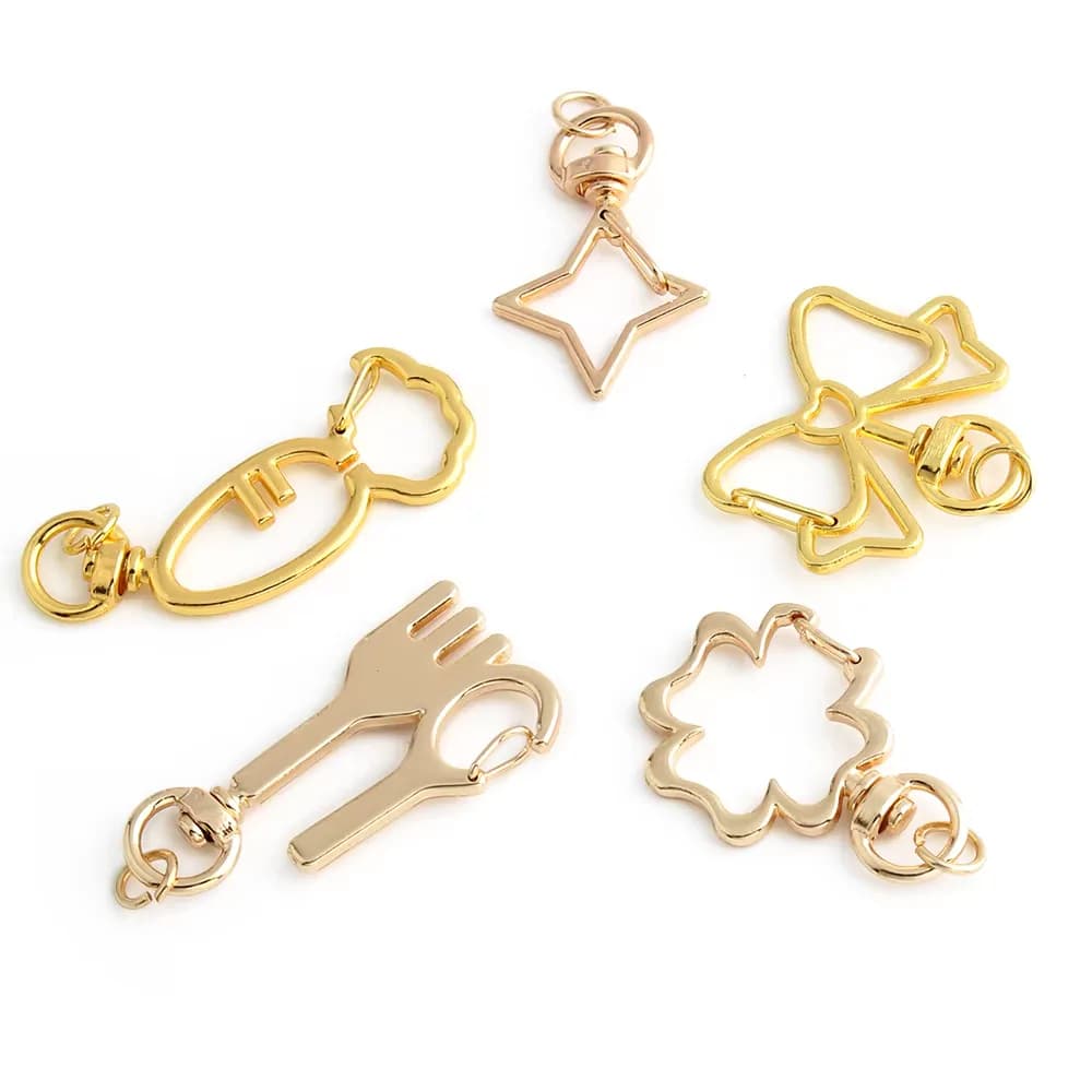 5pcs 33MM/39MM/40MM/49MM/53MM New Different Kinds of Keychain Multicolor Cute, front view