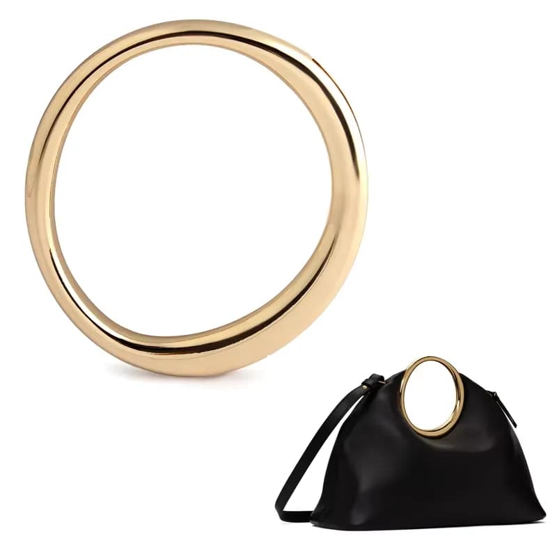 13CM Light Gold Bag Hardware Zinc Alloy Handbag Handle Metal Handle Accessories, front view