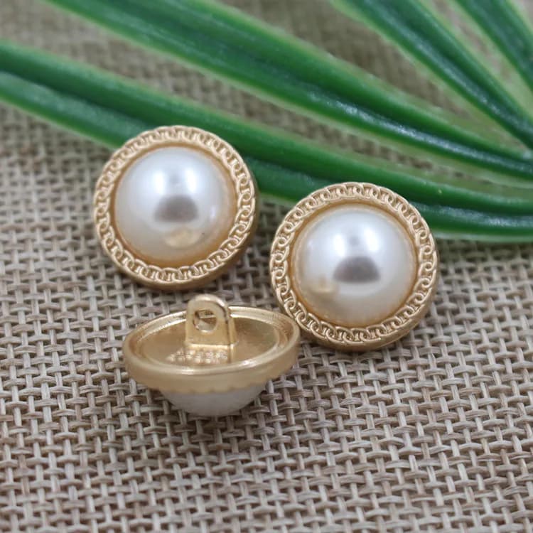 New Girl's Swimwear Metal Buttons, Women's Coat Chain & Pearl Buttons, front view