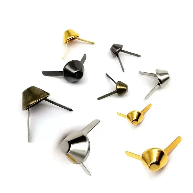 Bag Handbag Bottom Protecting DIY Hand Work Metal Iron Two Leg Feet Pierced Rivet Stud Nail - view 1