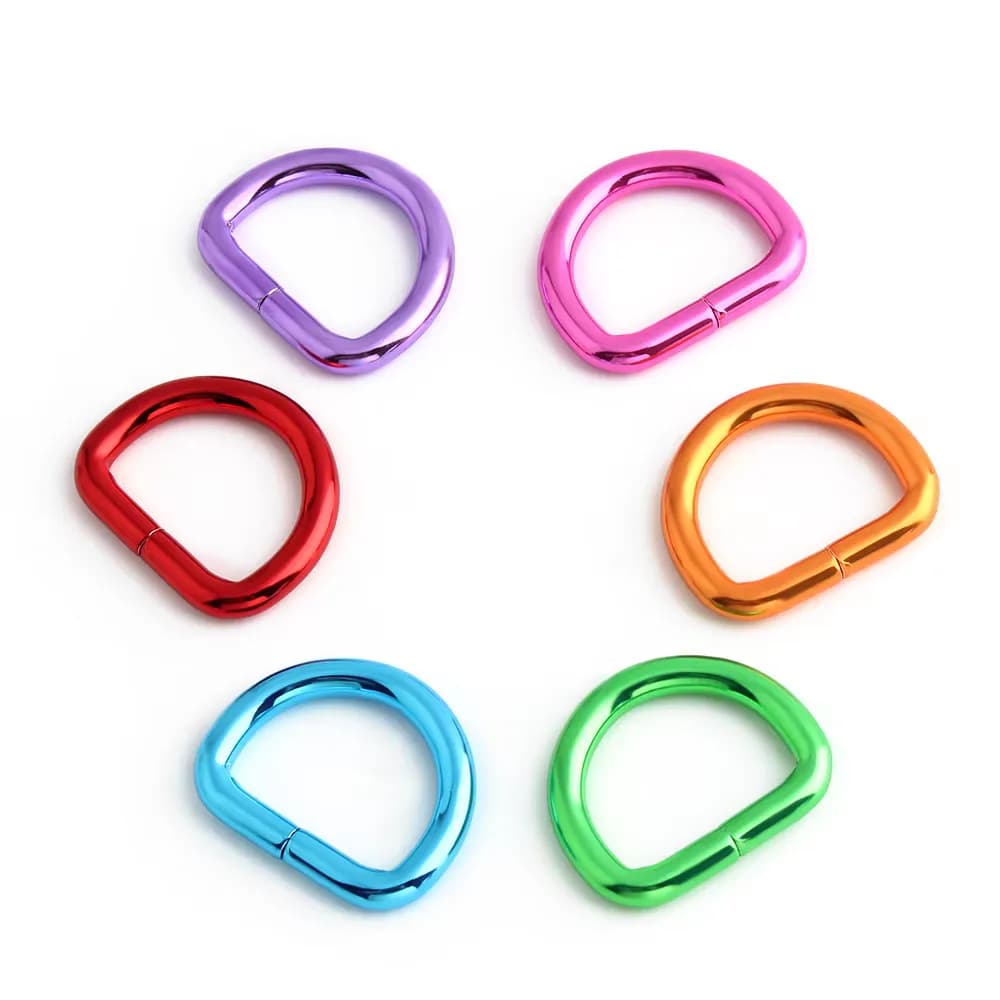 Fuchsia Pink Metal D-Ring Hardware Accessory Sewing Craft & Pet Collar Strap, front view