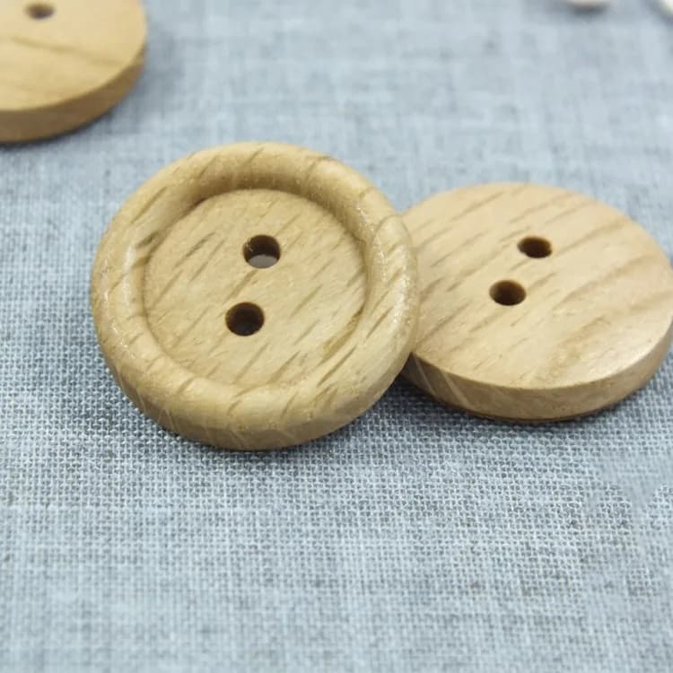 Custom 16L-26L Clothing Brand Name Laser Engraved Wooden Buttons Yellow, front view