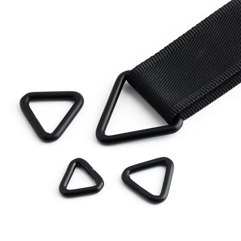 Multipurpose Metal Triangle Non-Welded Ring Buckle Metal Bag Hardware, front view