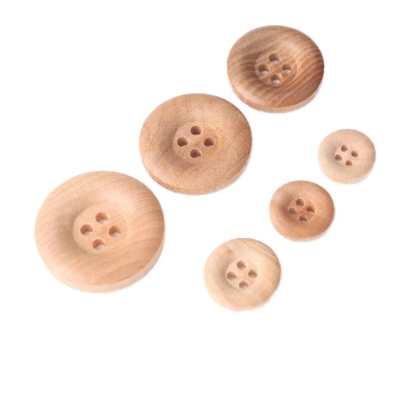 Eco-Friendly Large Round Edge Wood Buttons for Coats Sweaters Cardigans, front view