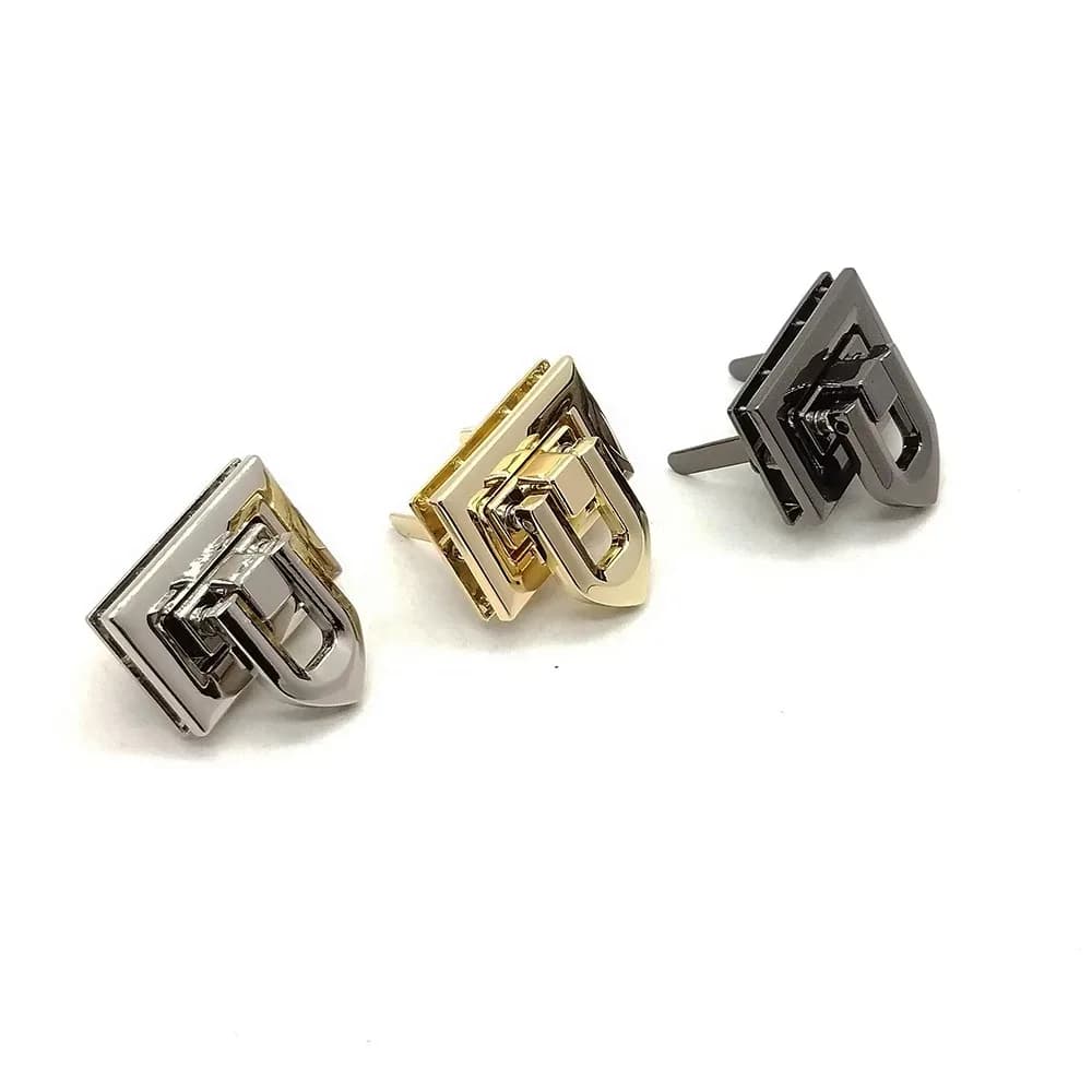 Custom Metal Bag Clasp Press Lock Accessories Alloy Handbag Push Lock Metal Turn Twist Lock - view 1