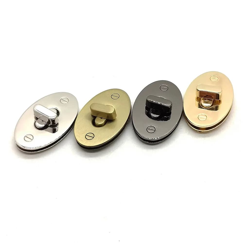Custom Metal Accessories Locks Clasp Turn Lock Purse Luggage Hardware Closure, front view
