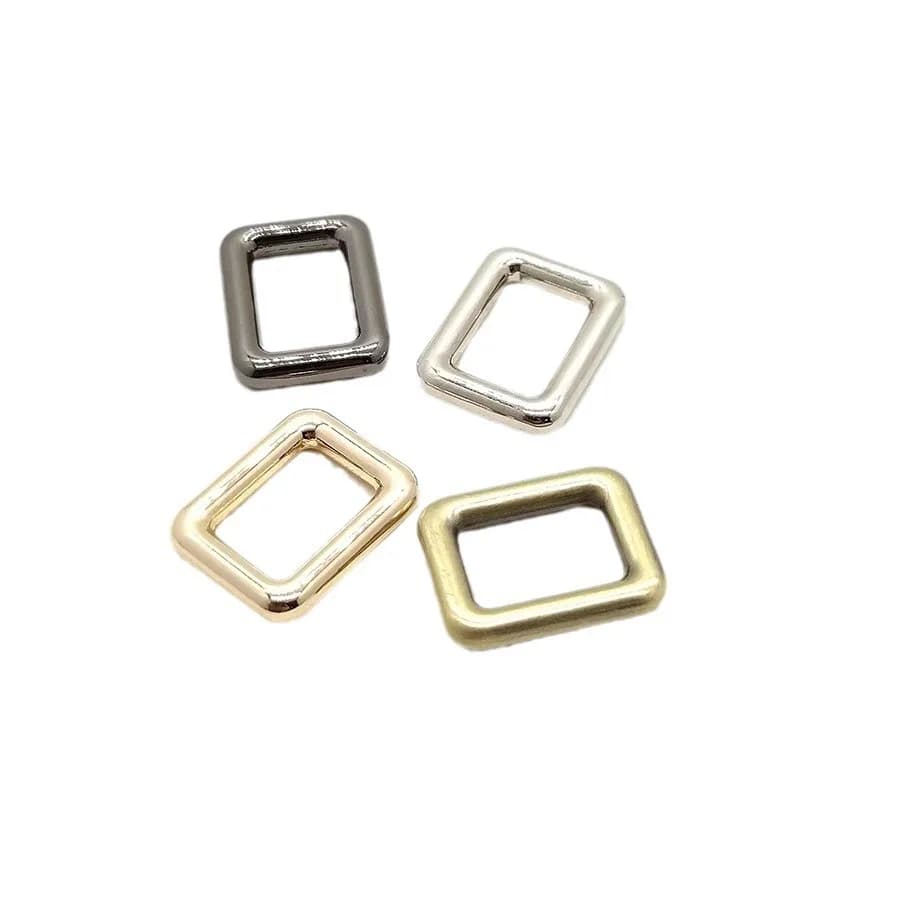 Custom Bag Webbing Adjustment Buckle Metal Decorative Square Buckle Luggage, front view