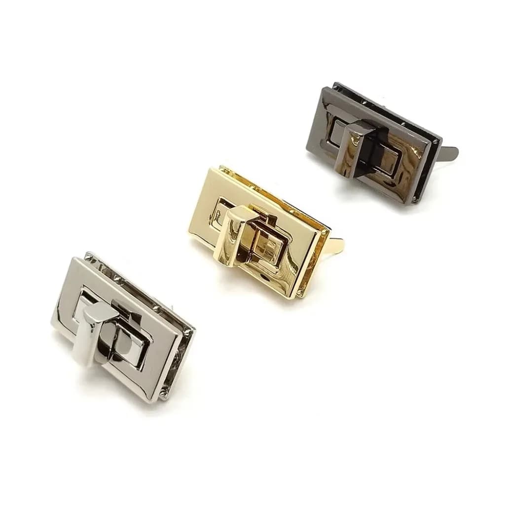 High Quality Metal Accessories Twist Locks Handbags Accessories Gold Metal Parts square Bag Lock - view 1