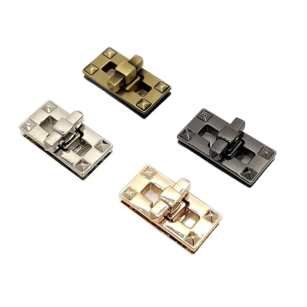 Fashion Handbag Hardware Alloy Ornament Locks Retangular Bag Lock Metal Briefcase Locks and Clasps for Purse - view 1