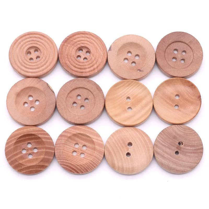 Factory 15mm Sustainable Wood Buttons Coconut Shell Logo Decoration for, front view
