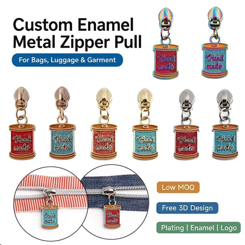 Unique Handmade Metal Zipper Pulls Resin Coating Technique 5# Nylon Zipper, front view