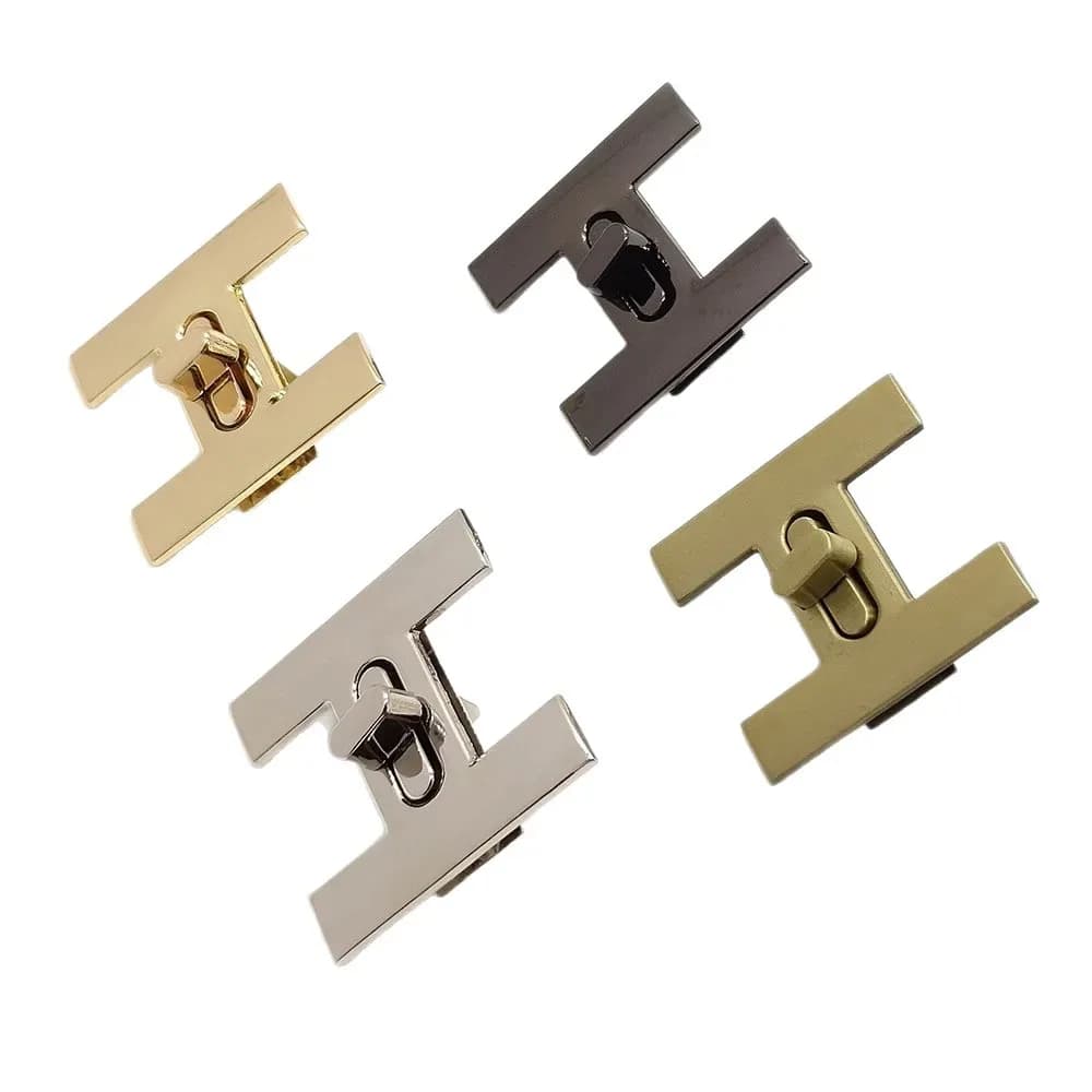 Wholesale Metal Push and Turn Lock Logo Twist Locks Custom Design Press Handbag Lock Hardware for Bags - view 1