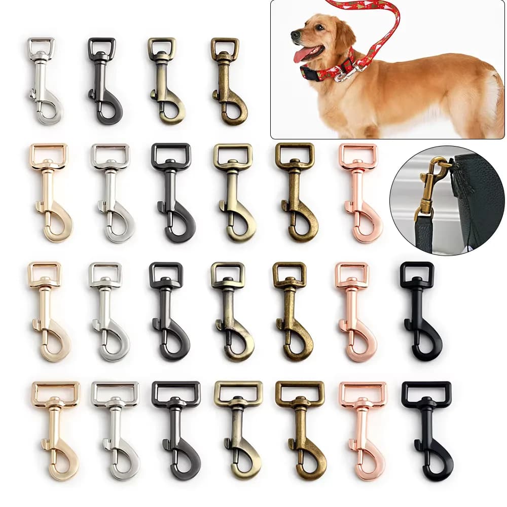 Zinc Alloy Snap Hook 13/16/20/26mm Dog Hooks DIY Swivel Snap Hook Pet Supplies, front view
