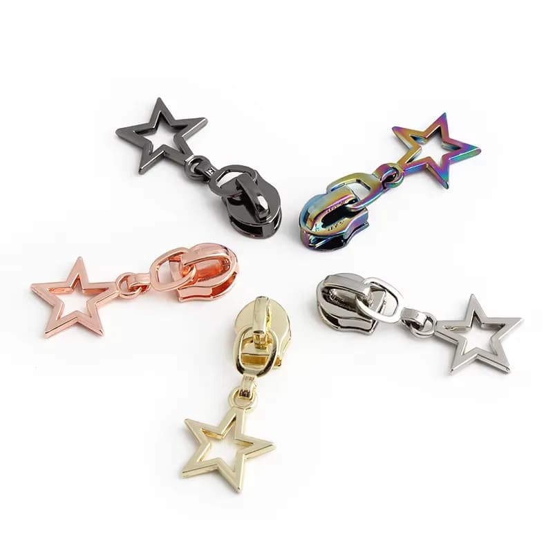 Hot Selling High Plating Colorful Size 5 Zinc Alloy Customizable Metal Zipper, front view