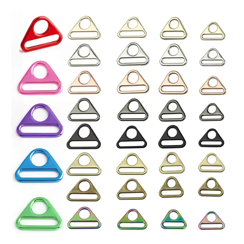 Various Colors Triangle Ring Adjusters D-rings 20/25/32/38mm Adjustment Buckle, front view