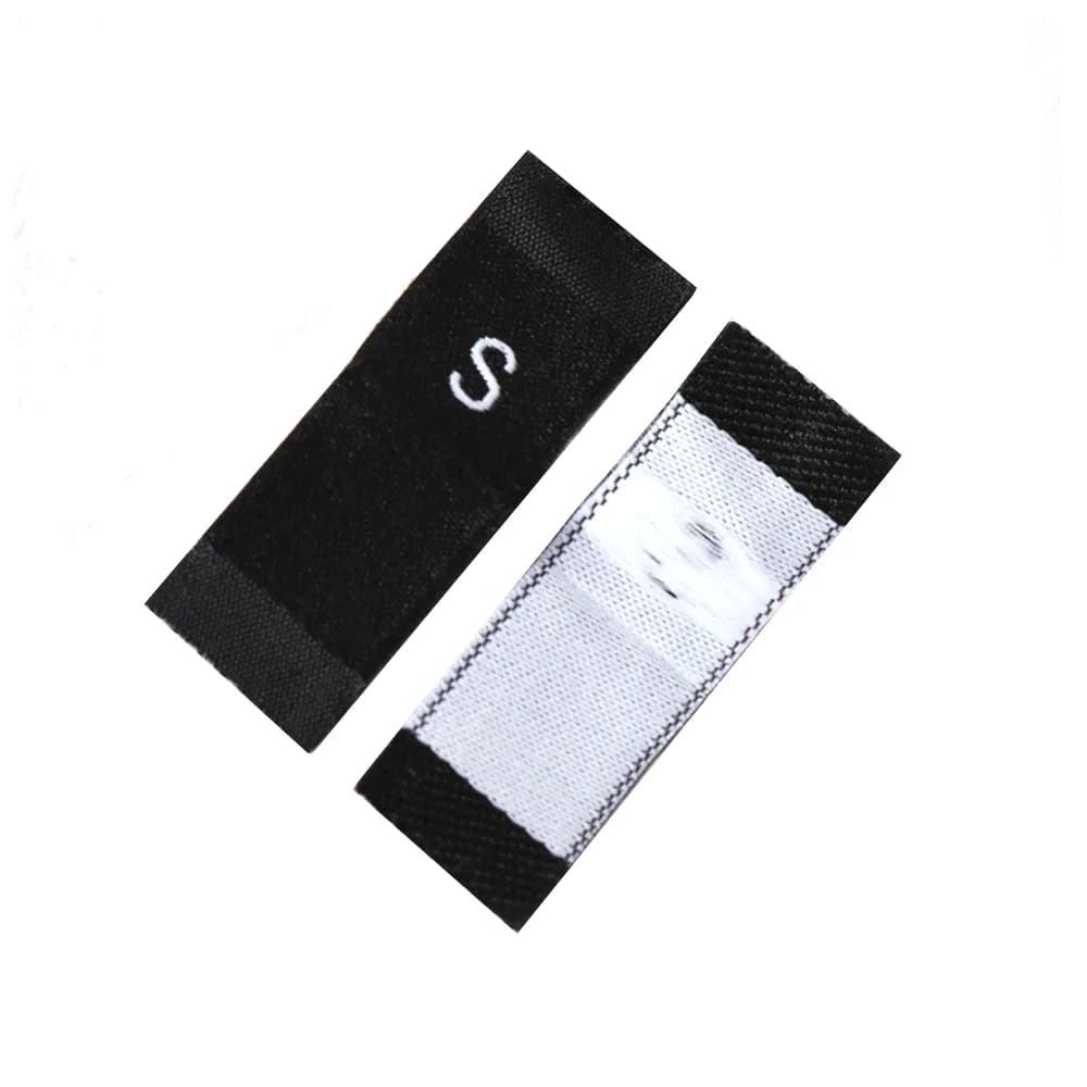 Custom Size Woven Tag Clothes Label Size Label for Garments Bags Shoes Folded at Center-Customizable Fabric Label - view 1