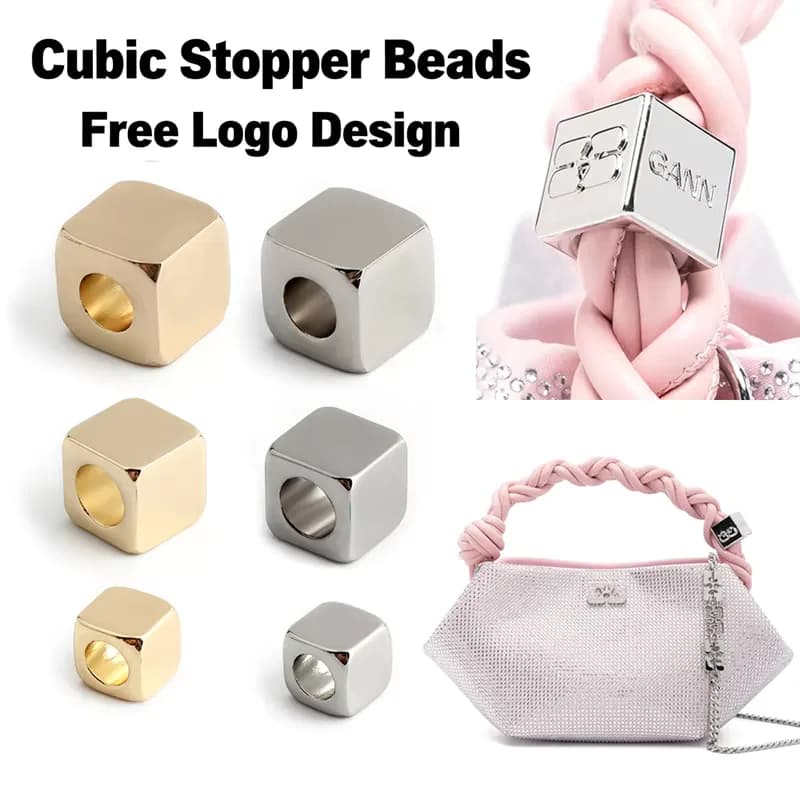 9/12/15mm Zinc Alloy Square Carved Cubic Spacer Beads Metal Stopper Bead Fabric, front view