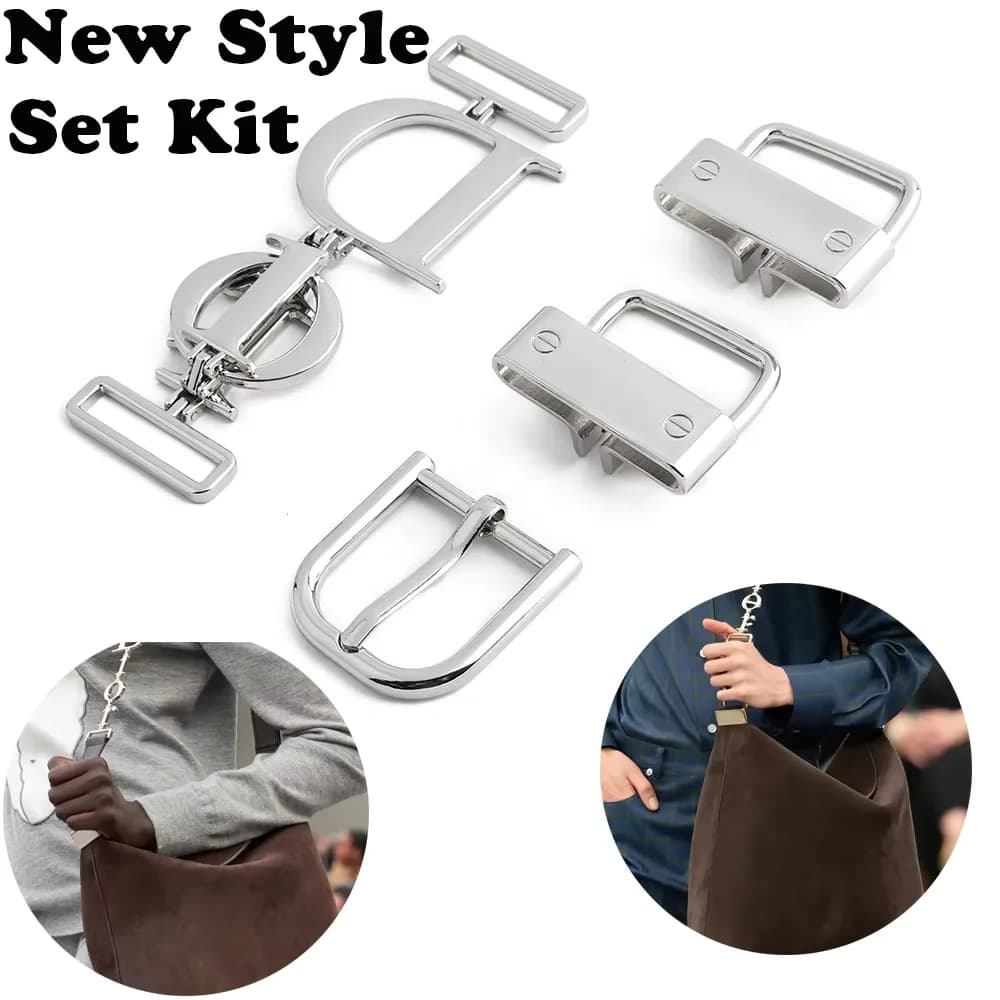 Bag Metal Lock Set Complete Clasp/Turn Lock Hook Hardware Set,Heavy Duty, front view
