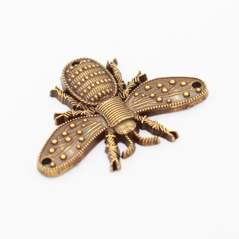 Luxury Brand Designer 3D Embossed Eco-Friendly Bee Metal Emblem & Logo Tags for Bags Garment Shoes (Rectangle/Square Shapes) - view 1