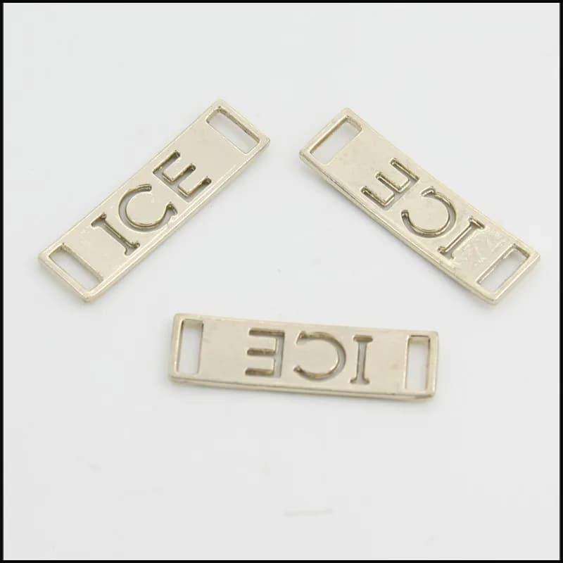 Light Gold 3D Embossed Metal Badge Name Labels Patch for Shoes Bags Garments-Eco-Friendly Brand Logo Tags - view 1