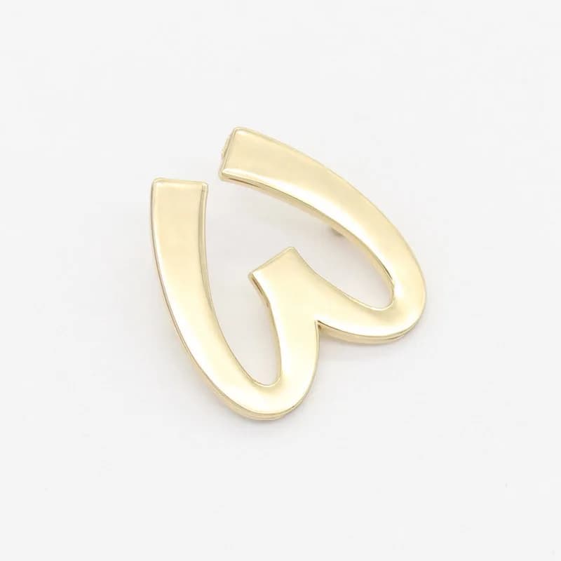 Pressed Rivet and Screw-Back Eco-Friendly Metal Logo Tags with Letter M for Bags Clothing Shoes - view 1