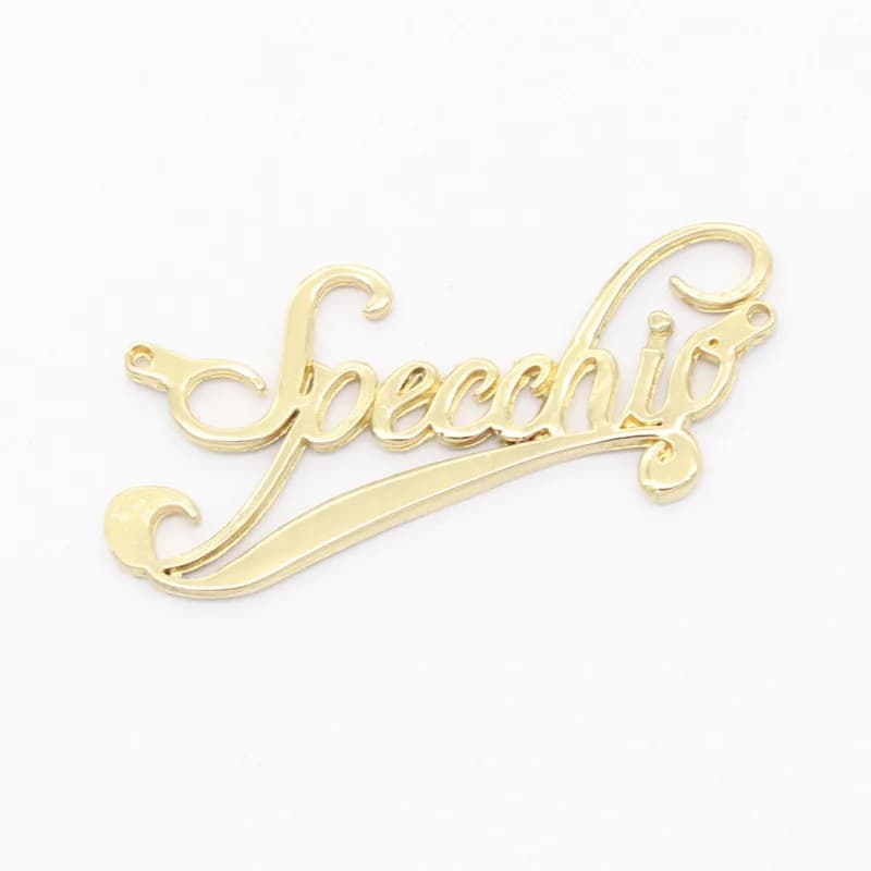Customer-Customized Golden Hollowed-Out Individual Letter Integrated Decorative Brand Tag Zinc Alloy Classic Label - view 1