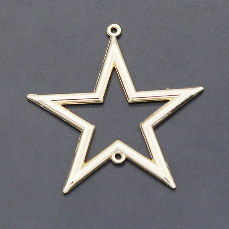 Multi-Role Elegant Zinc Alloy Trendy Luxury Lightweight Star Badge with Holes for Zip Puller and Ear Ring Decoration - view 1