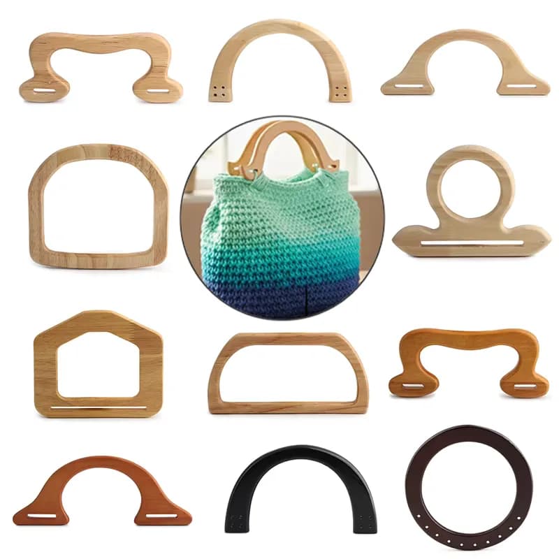 Wooden Clutch Bag Handle Wooden Clutch Frame Bag Handle and Wooden Purse Bag, front view