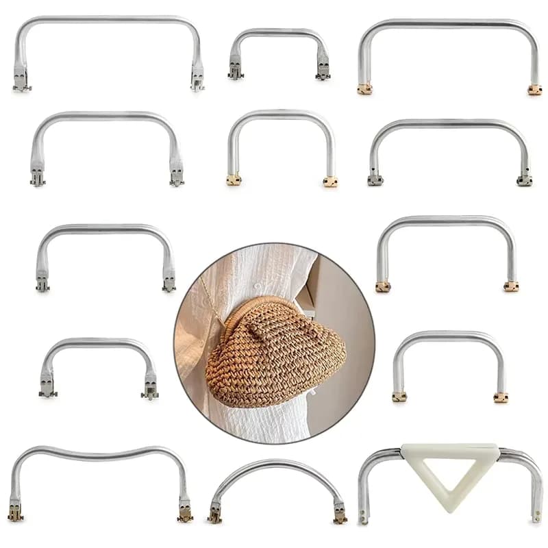 Bag Handle Clamp Tube Bag Handle Aluminum Bag Handles with Click Clack Bags, front view