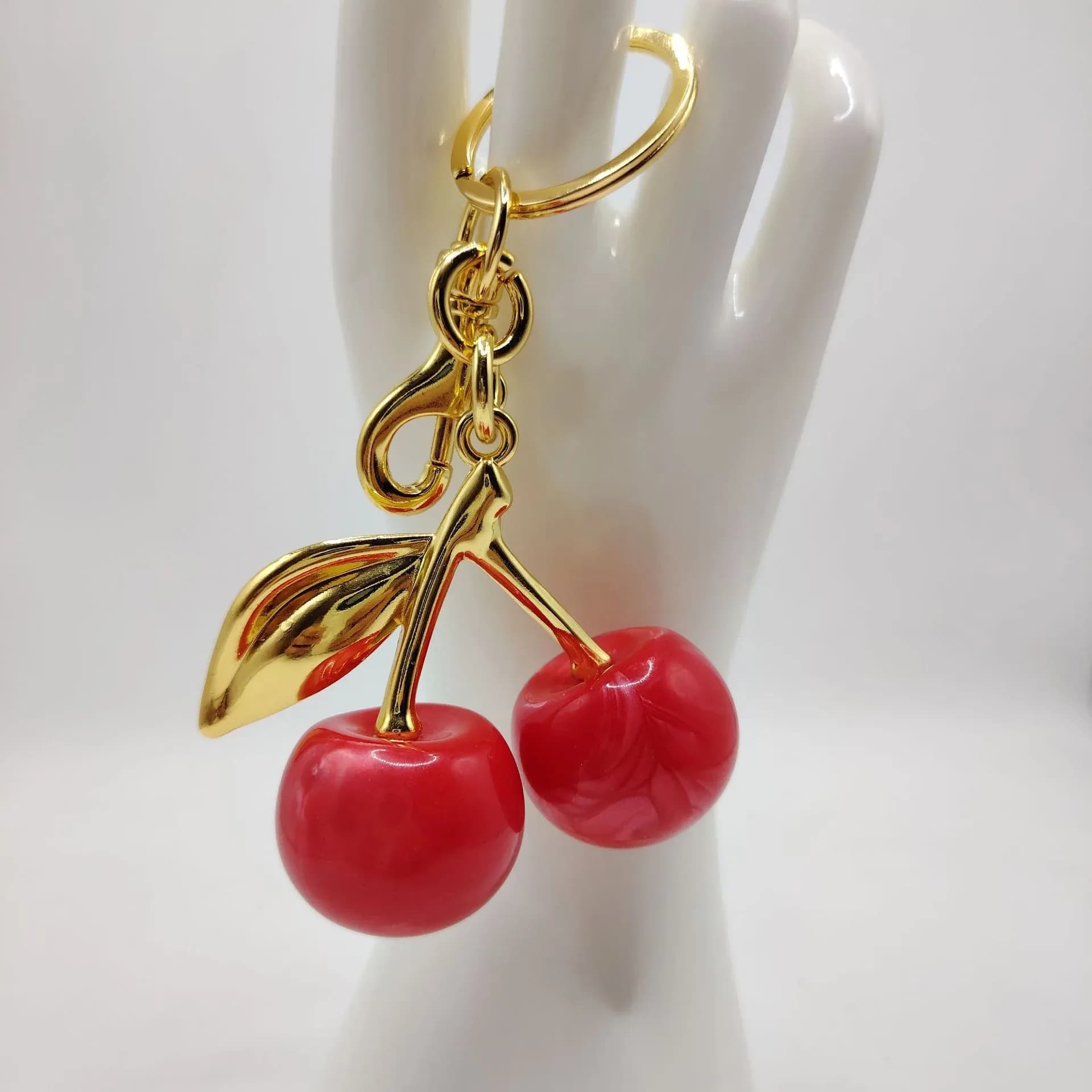 Manchao Cherry Red Zinc Alloy 3D Purse Pendant-Fashion Waterproof Luxury Women's Bags & Accessories Decorative Accessory - view 1