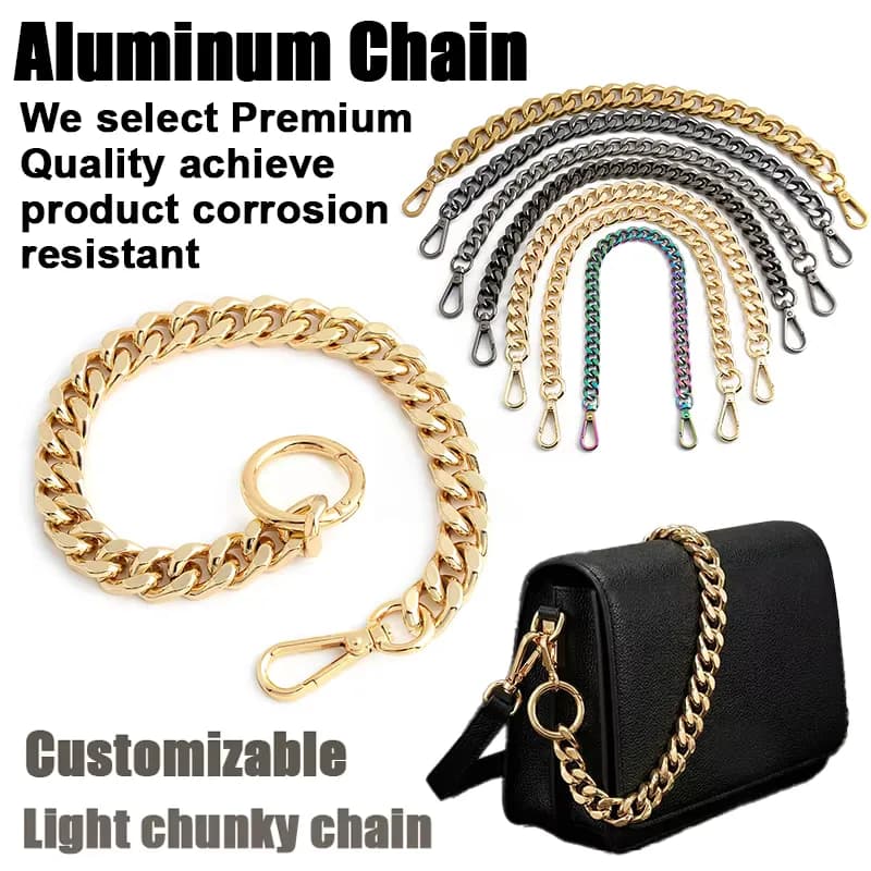 Bulk Colored Aluminum Curb Chain for Jewelry Making with Anodised Aluminium, front view