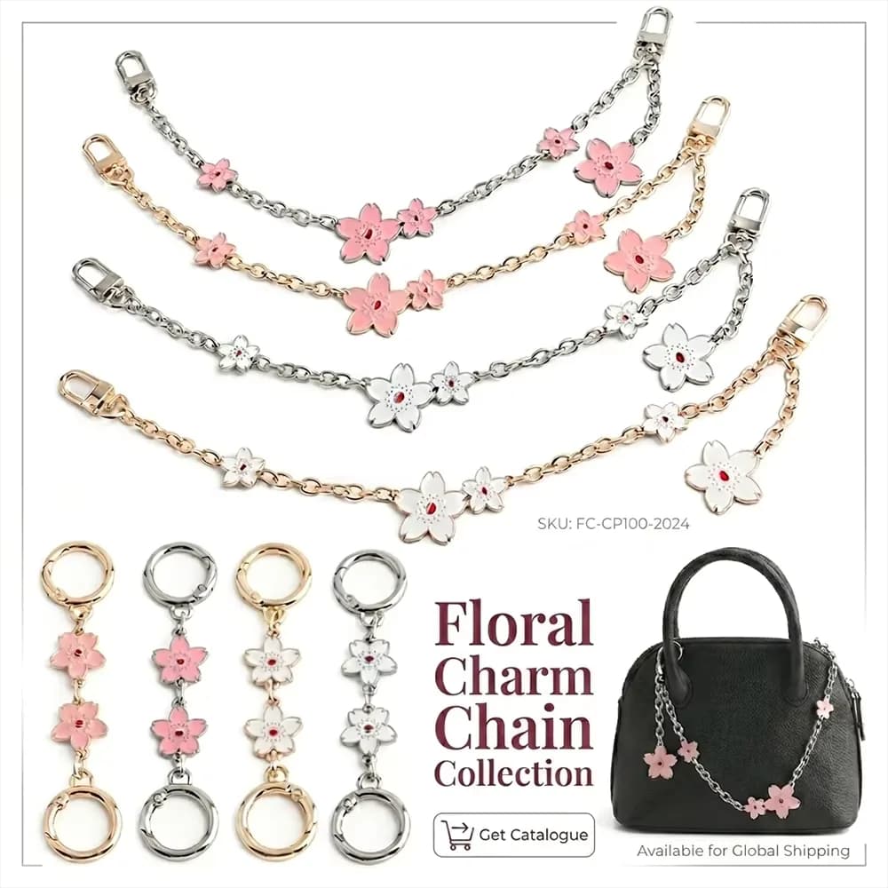Elegant Gold Metal Decorative Heart Colored Enamel Charms Chain Stylish Purse, front view