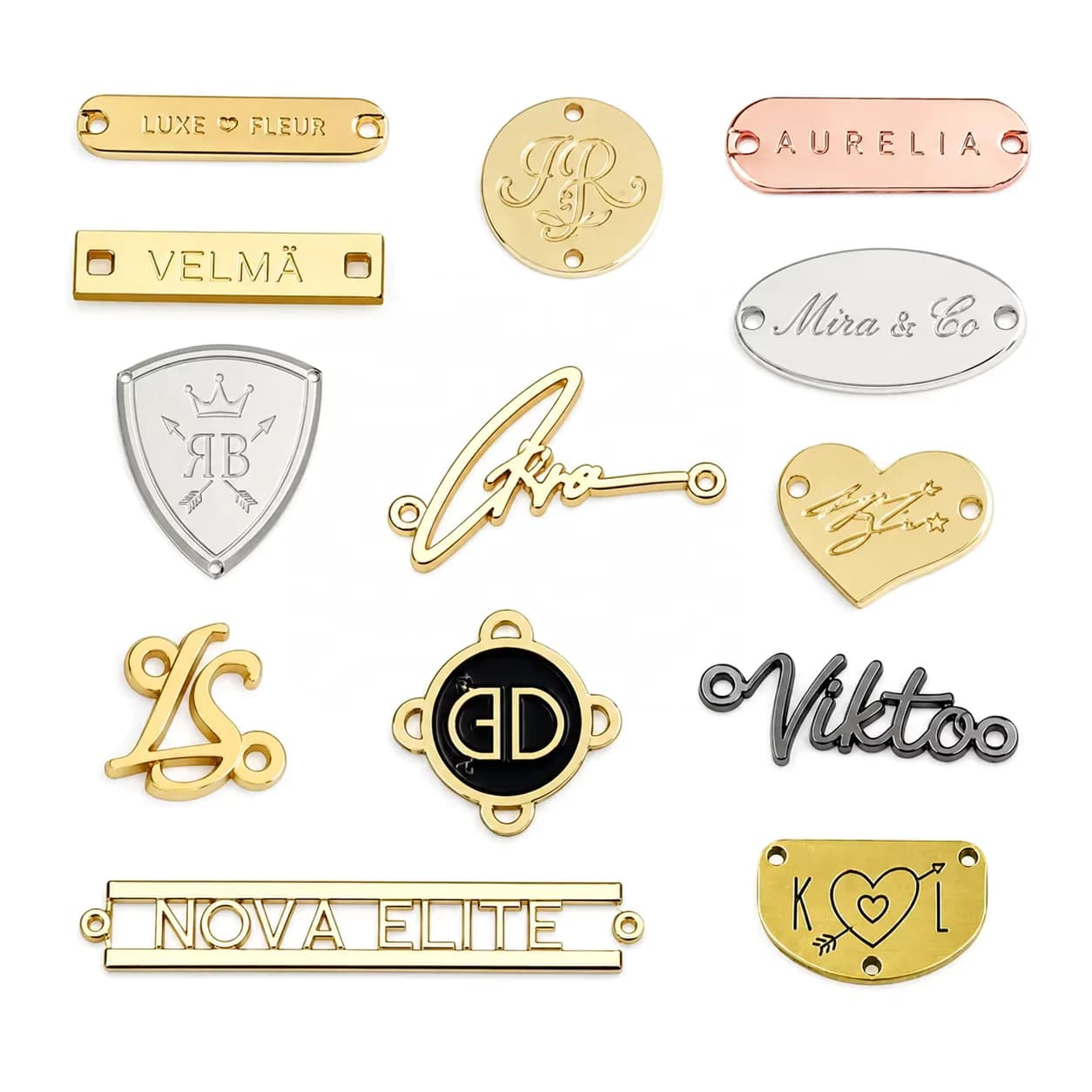 Small Batch Custom Personalized Metal Letters Logo Plates with My Engraving Logo, front view
