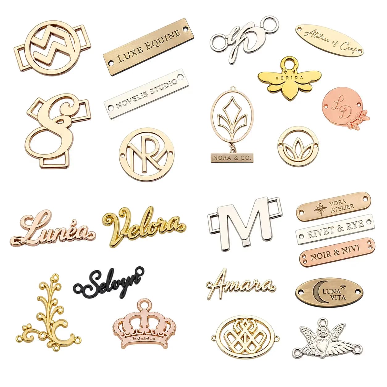 Free Design 3D Mockup Metal Letters Logo Name Plates Label Custom King Crown, front view