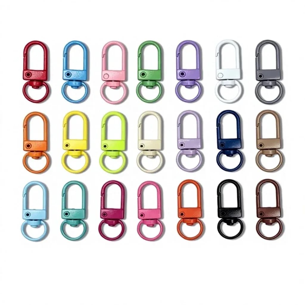 Colorful Zinc Alloy Keychain with Spring U-Shaped Hook DIY Accessories for Dolls and Bags Modern Simple Style - view 1