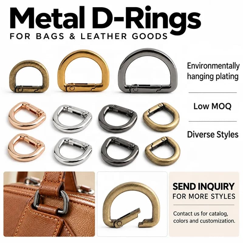 Heavy Duty Open Snap Button Removable D Ring Buckles Quick Release Spring Loaded, front view
