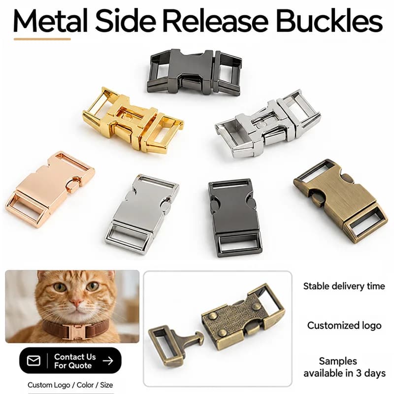 Metal Double Curved Side Release Buckle Quick Fast Interlocking Release, front view