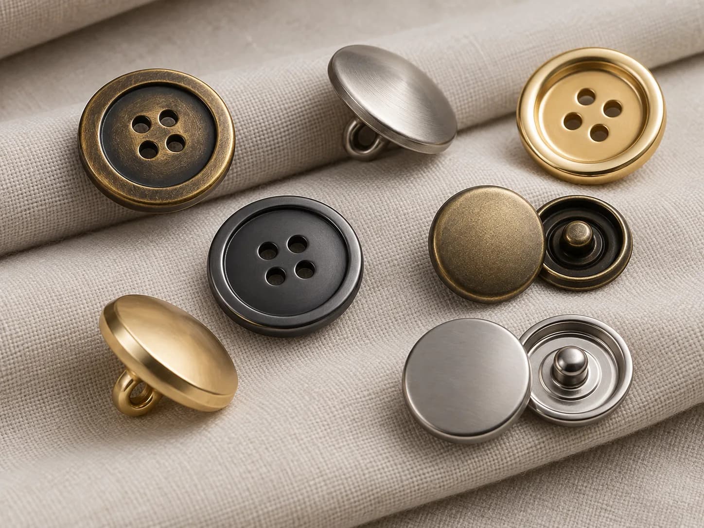 Illustrative collection image of plain unbranded metal apparel buttons