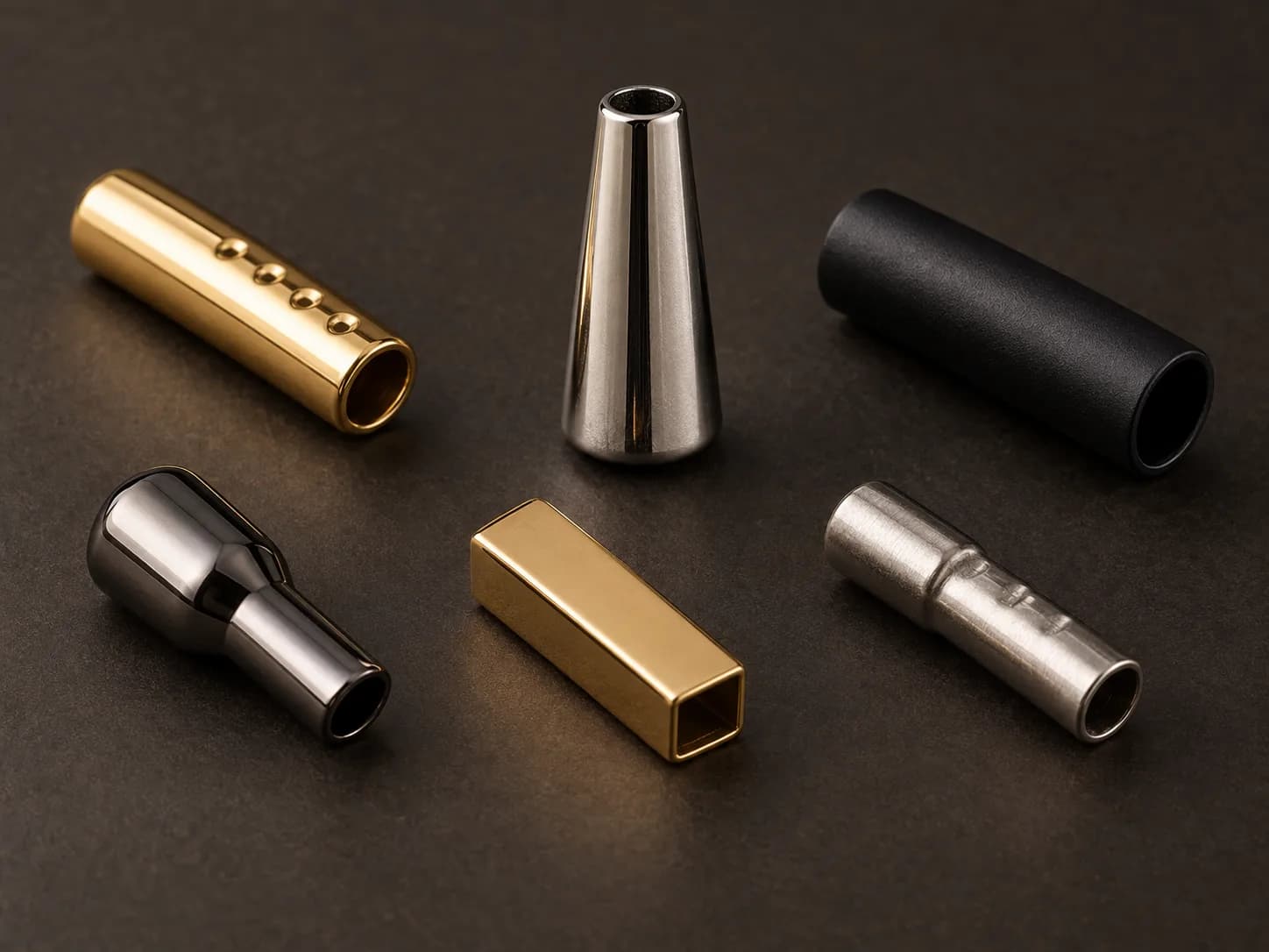 Illustrative collection image of unbranded metal shoelace tips and lace end caps