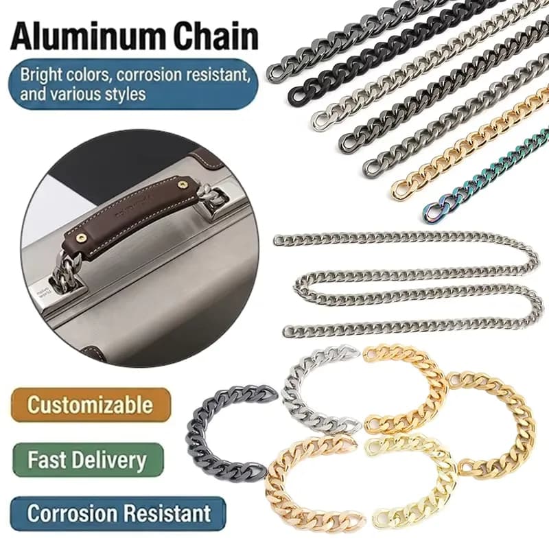High Strength Lightweight Aluminum Chain Straps for Handbag Accessories Women, front view