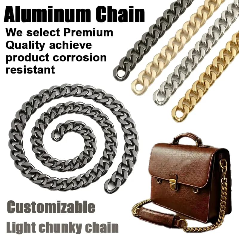 Weight Aluminum Chains for Handbags Jewelry Bags Fashion Accessories and DIY, front view